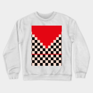 Classic Black and White Red Checker Ethnic Pattern Crewneck Sweatshirt